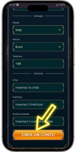 Completa la registrazione