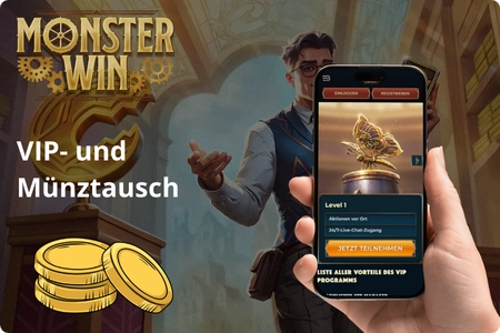 MonsterWin VIP und Münzeinlösung