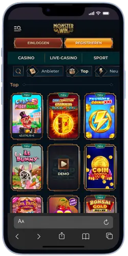 MonsterWin App – Top-Spiele auf dem Handy