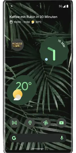 Android-Smartphone mit MonsterWin-Symbol auf dem Startbildschirm