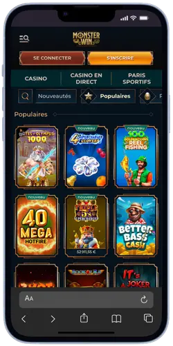 MonsterWin Casino App – Jeux populaires et nouveautés sur mobile