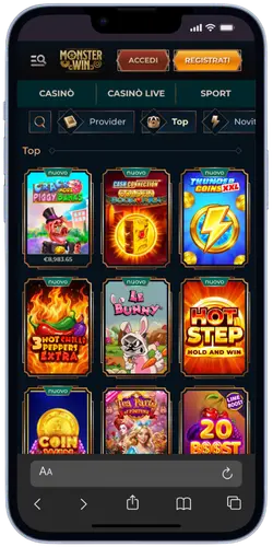 MonsterWin App – Top giochi e novità: slot popolari su mobile