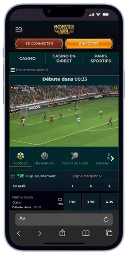 MonsterWin App – Paris sportifs en direct avec tournois et cotes
